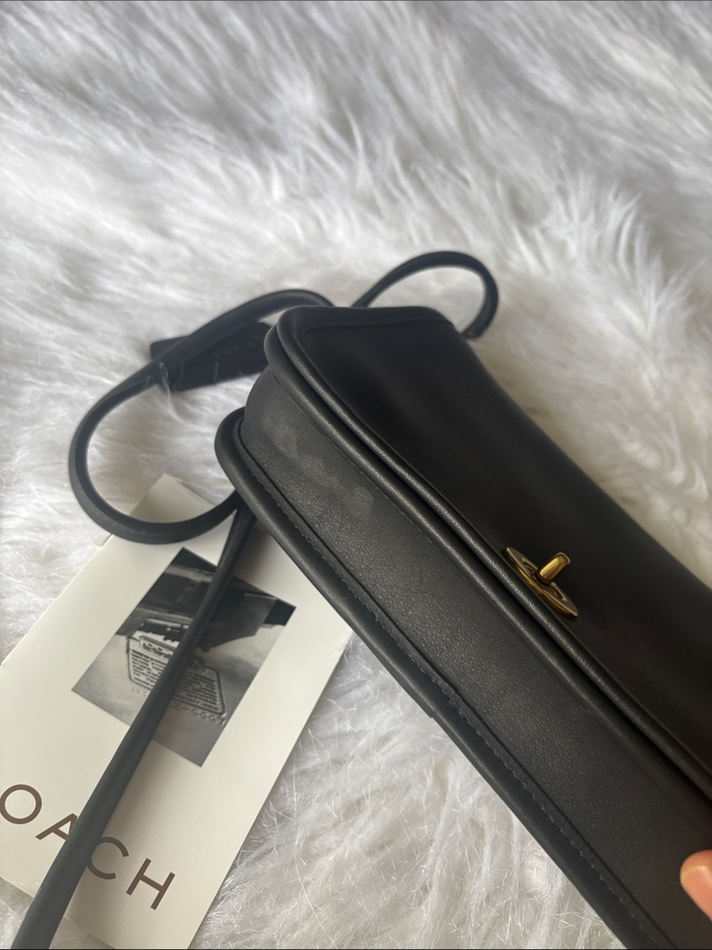 Coach Black Leather Turnlock Crossbody Bag - Picture 4 of 16